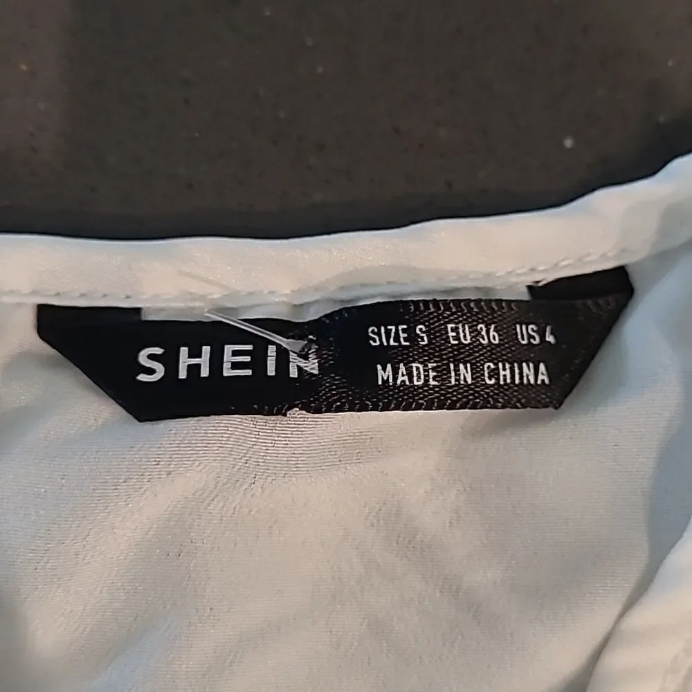 SHEIN  sz S embroidered sheer dress with full lining